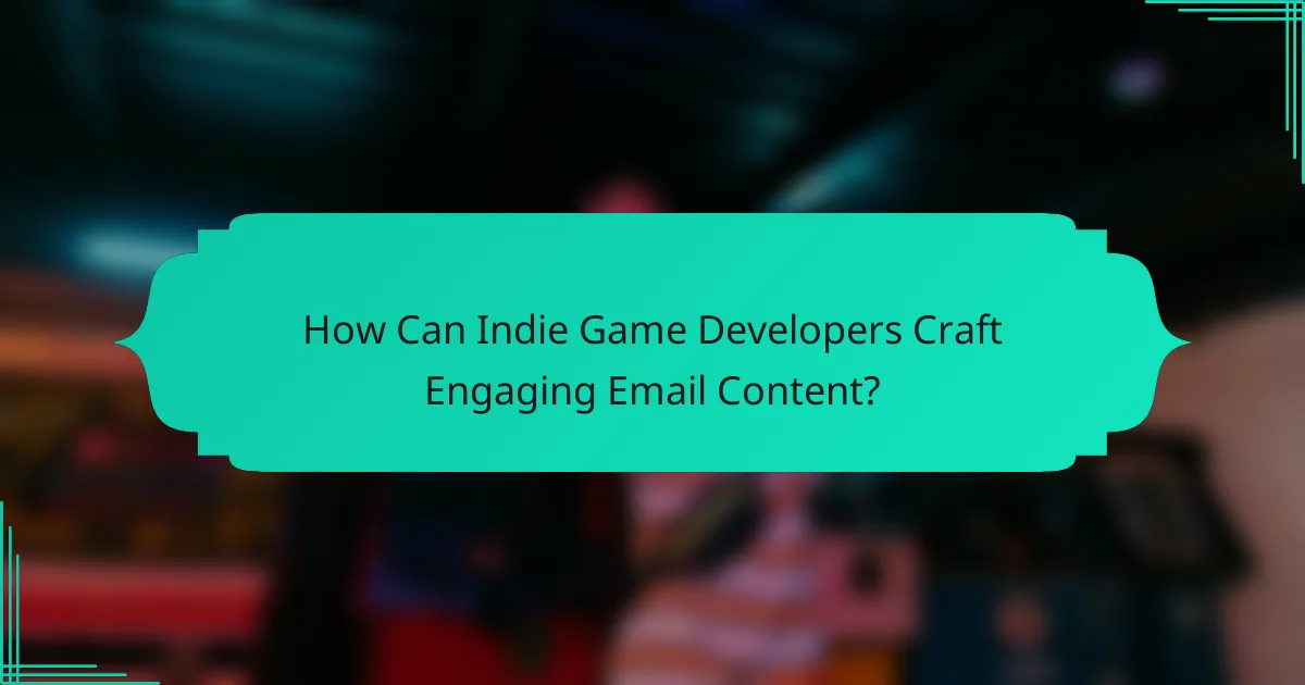 How Can Indie Game Developers Craft Engaging Email Content?