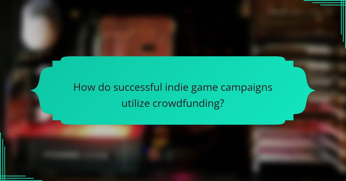 How do successful indie game campaigns utilize crowdfunding?