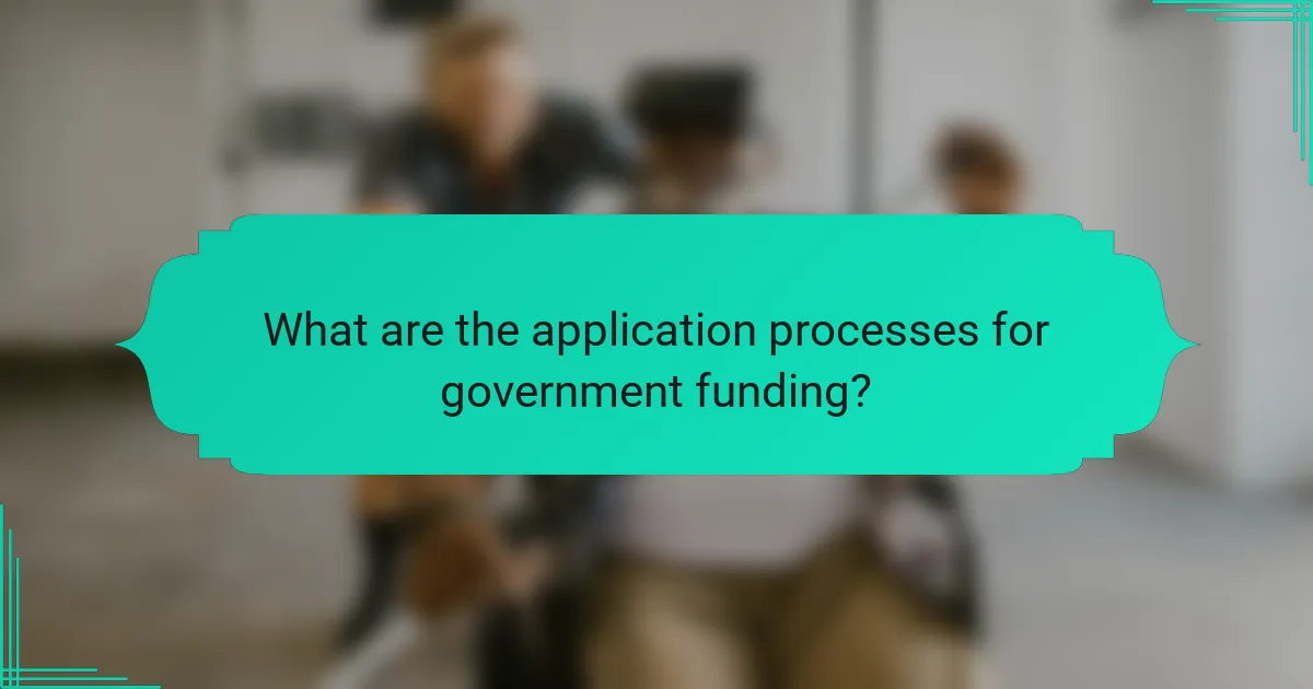 What are the application processes for government funding?