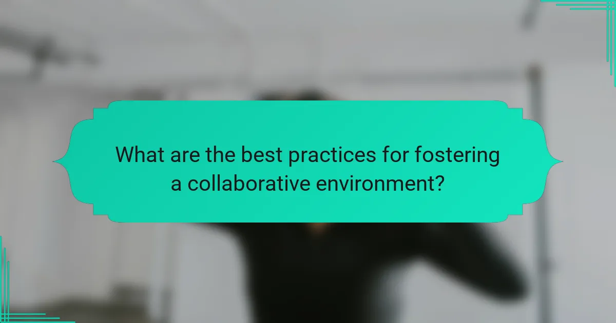 What are the best practices for fostering a collaborative environment?