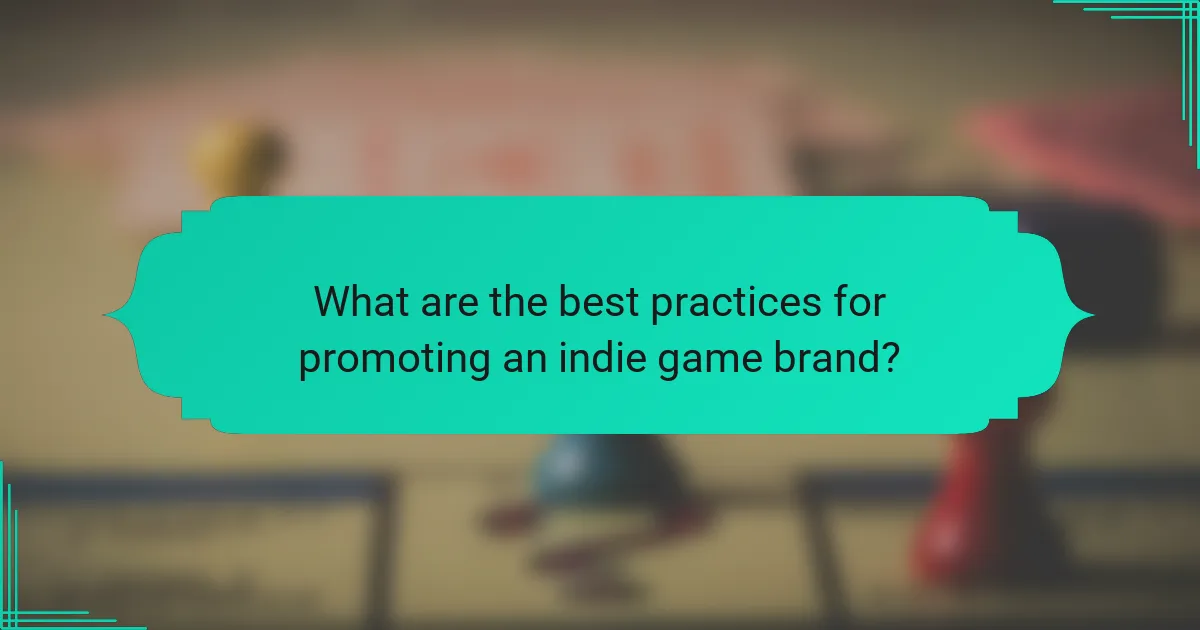 What are the best practices for promoting an indie game brand?