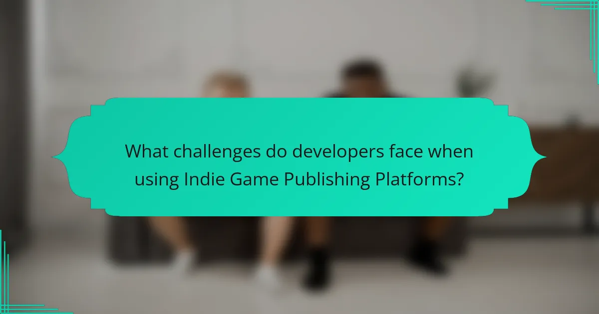 What challenges do developers face when using Indie Game Publishing Platforms?