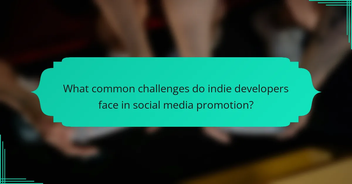 What common challenges do indie developers face in social media promotion?