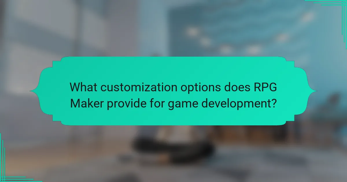 What customization options does RPG Maker provide for game development?