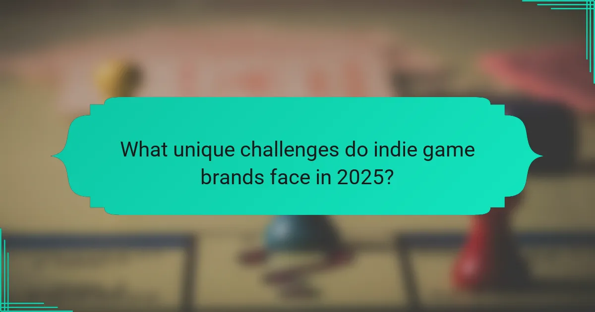 What unique challenges do indie game brands face in 2025?