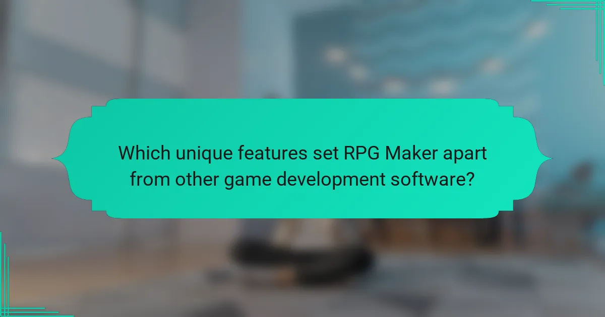 Which unique features set RPG Maker apart from other game development software?
