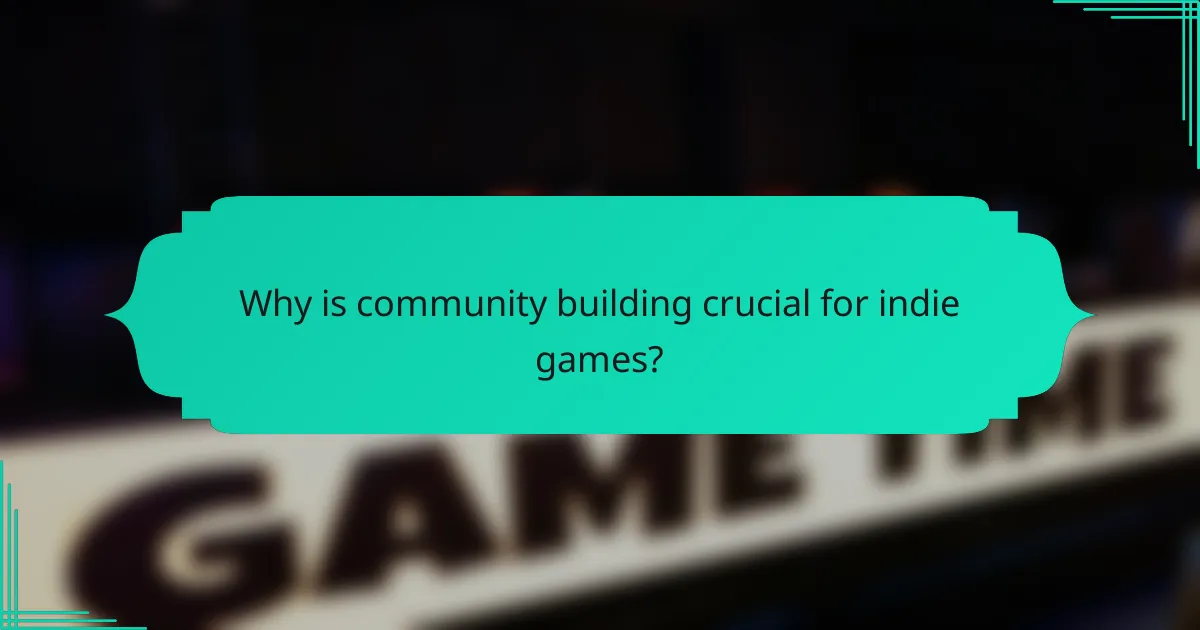 Why is community building crucial for indie games?